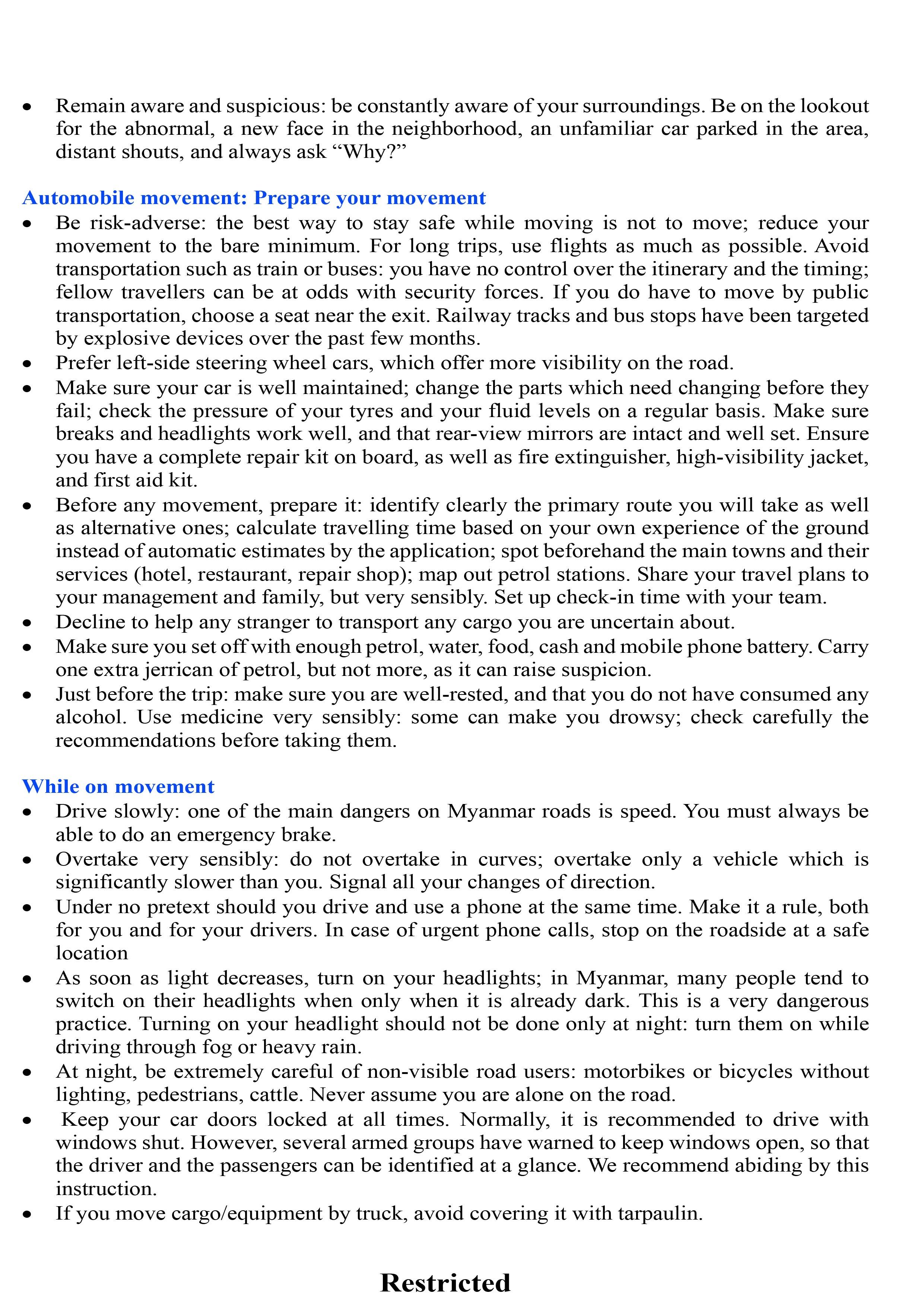Safety & Security Policy and Procedures
