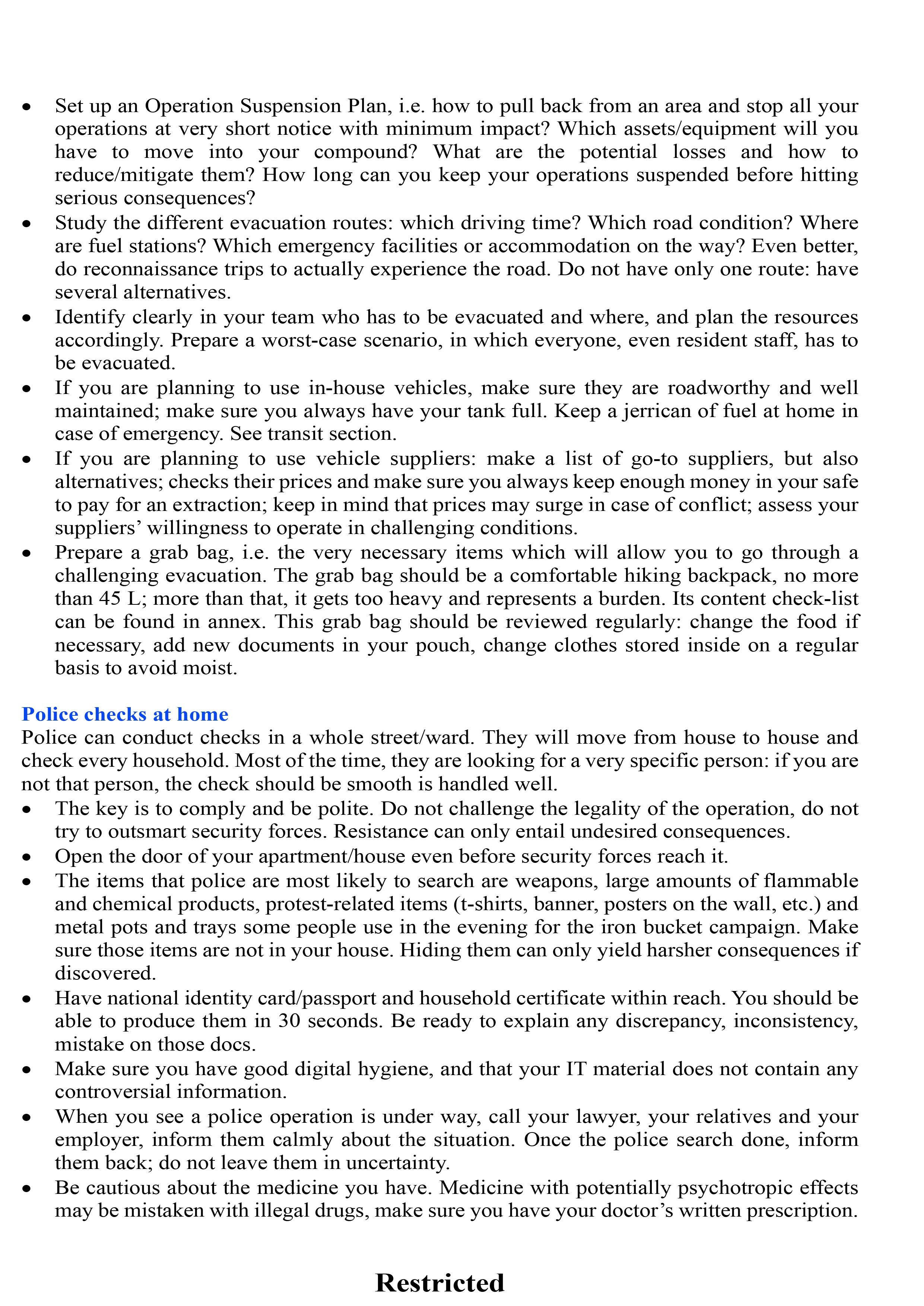 Safety & Security Policy and Procedures