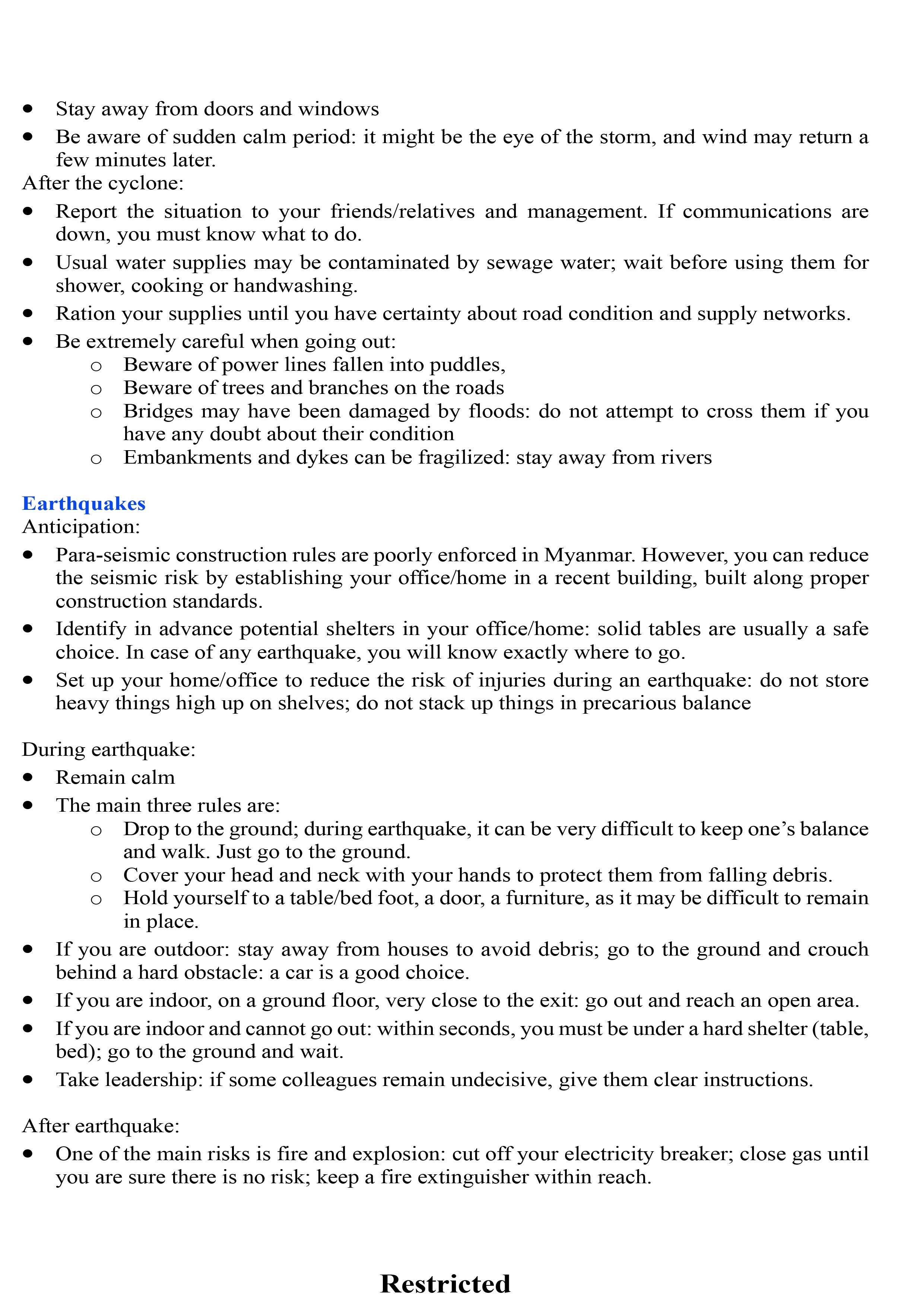 Safety & Security Policy and Procedures