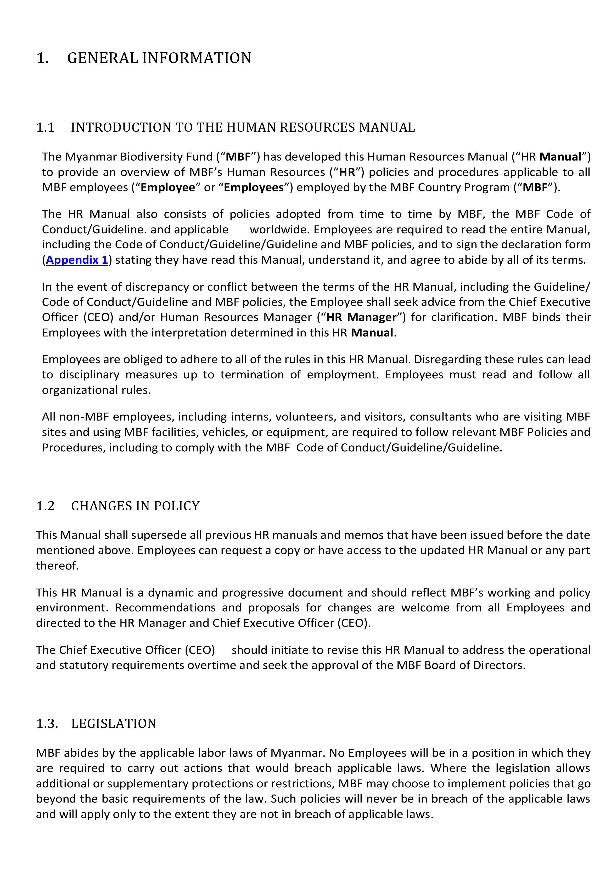 Human Resources Manual