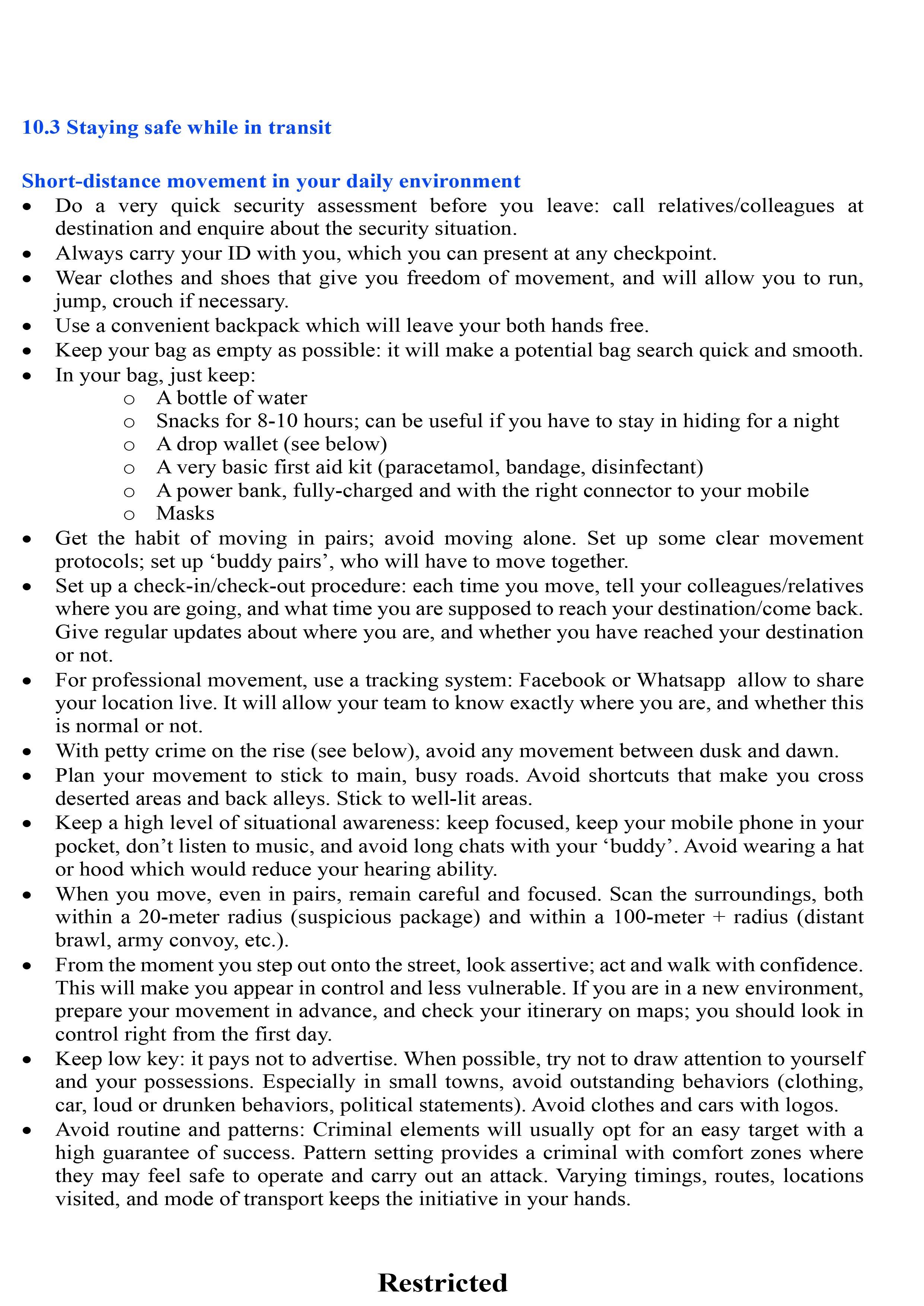 Safety & Security Policy and Procedures