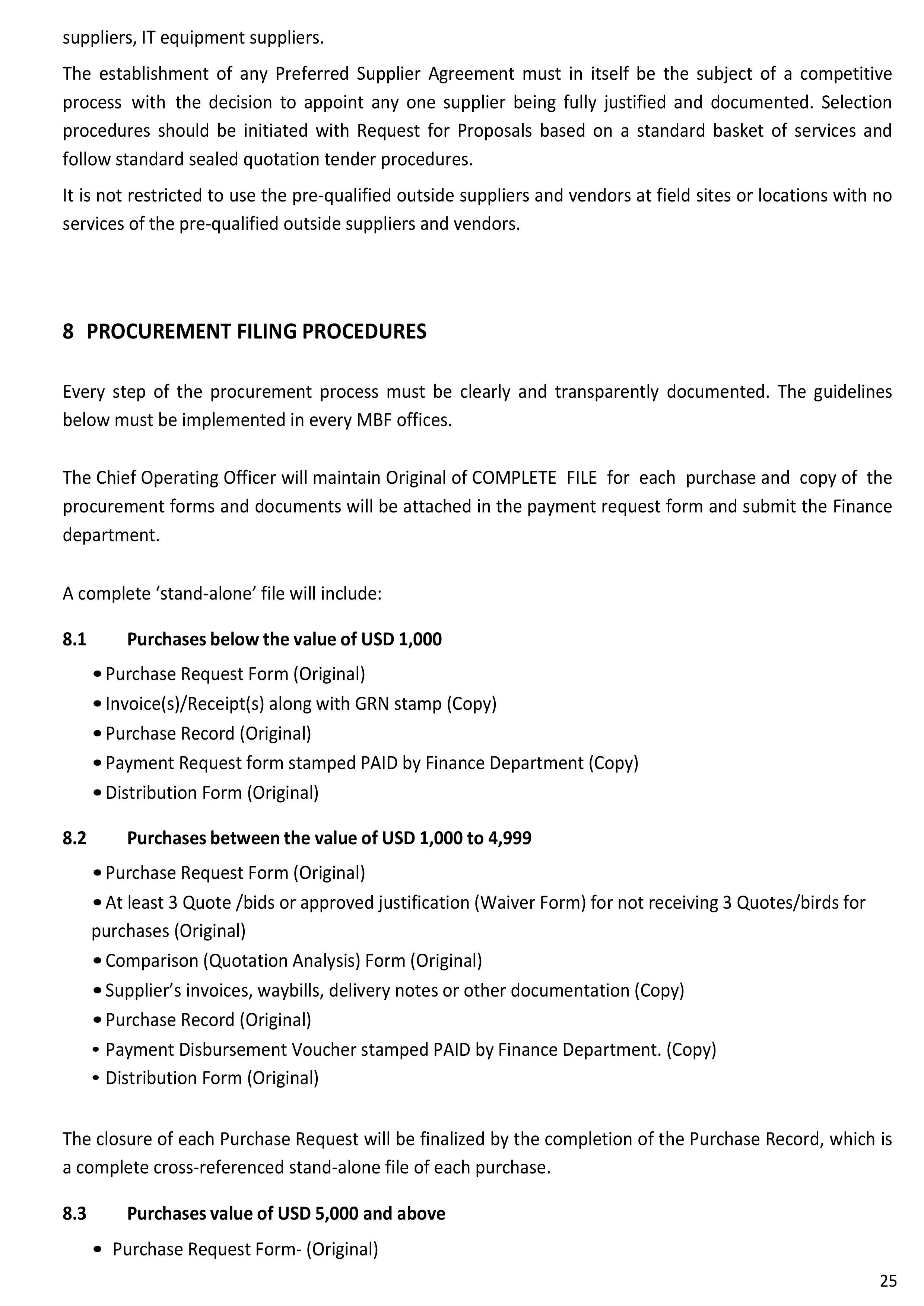 Procurement Procedures