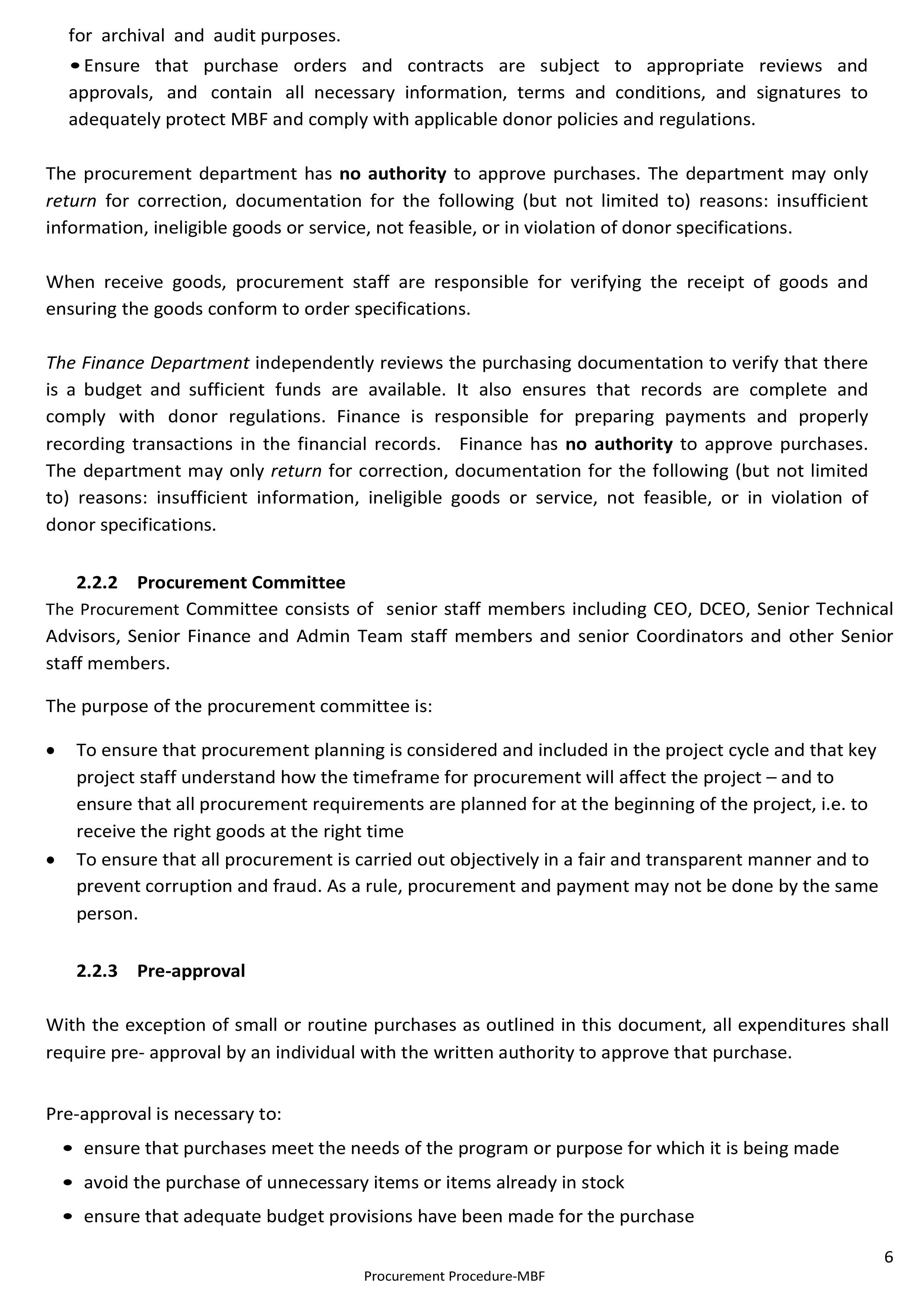 Procurement Procedures
