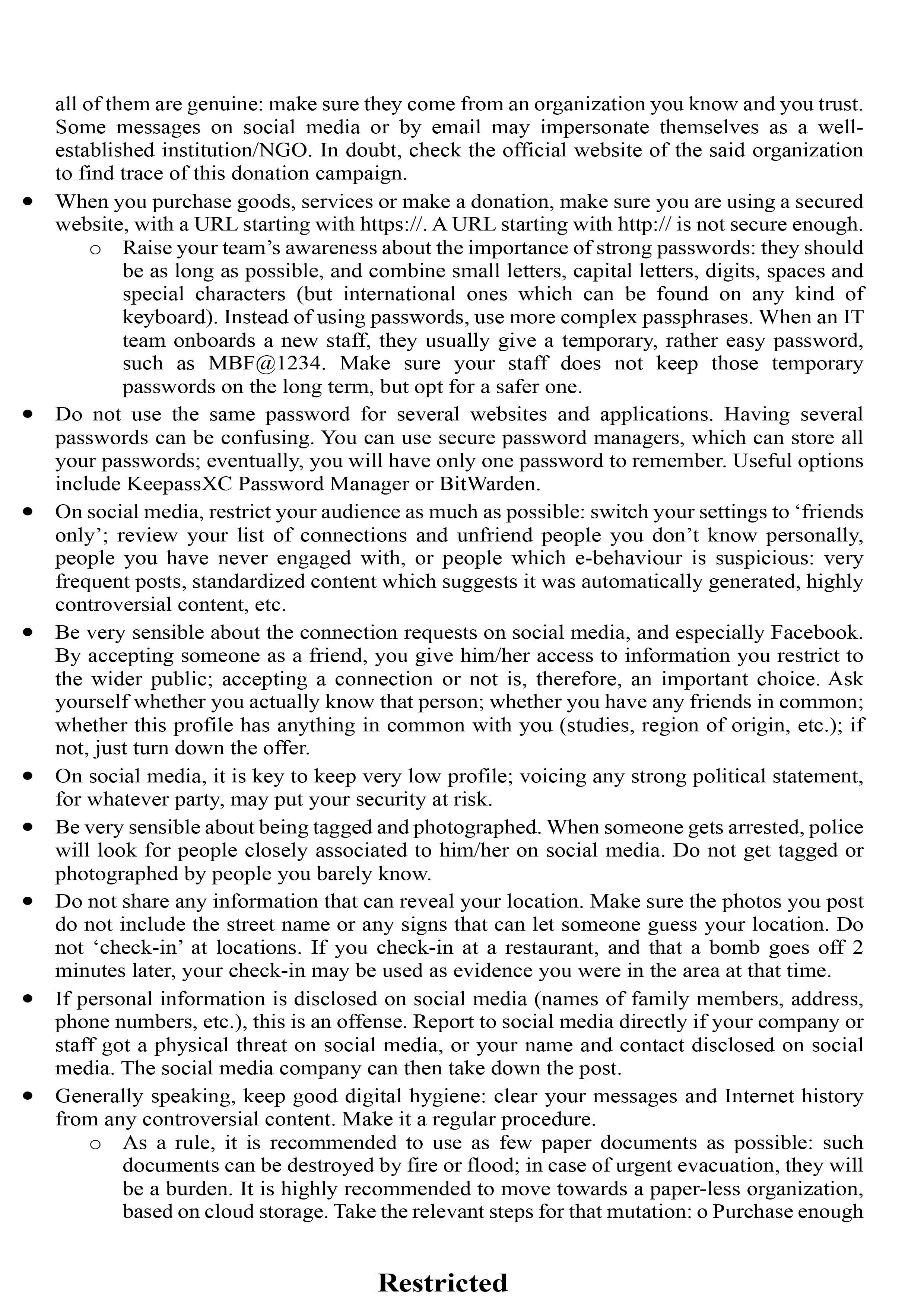 Safety & Security Policy and Procedures