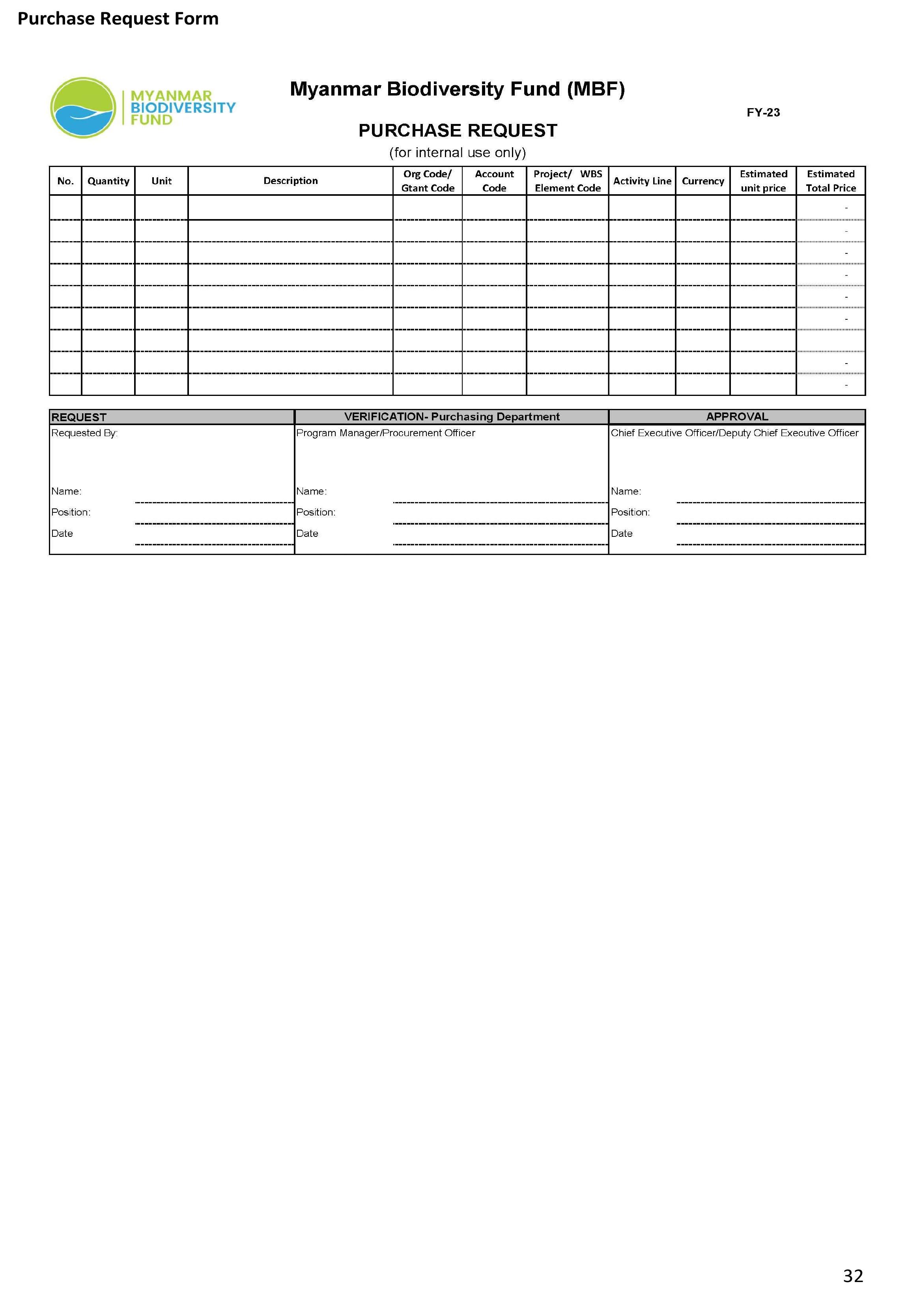 Finance Procedures
