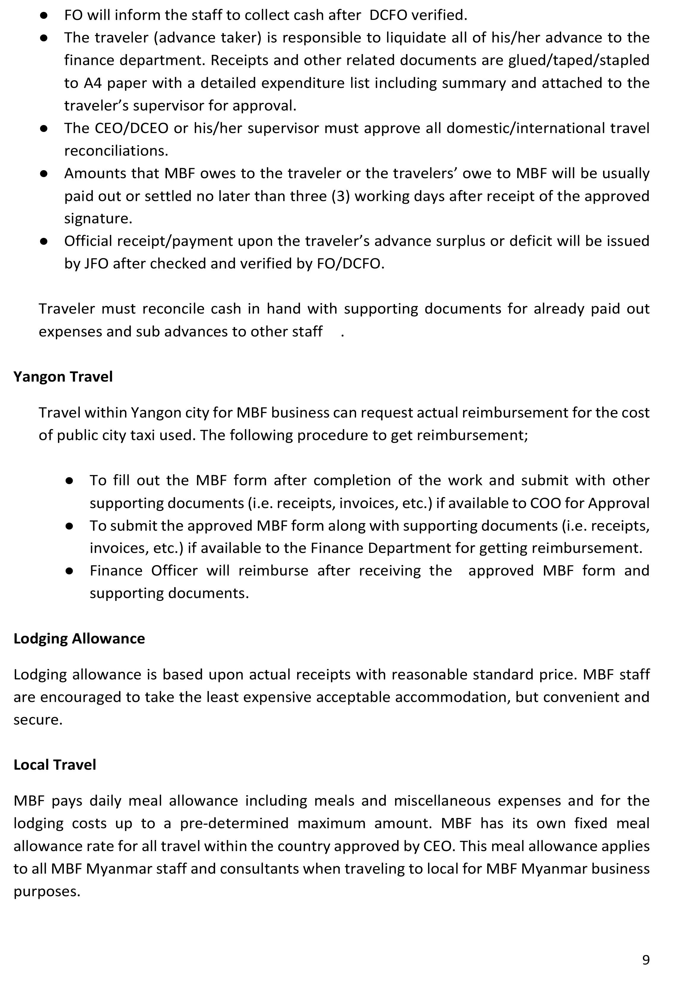Finance Procedures