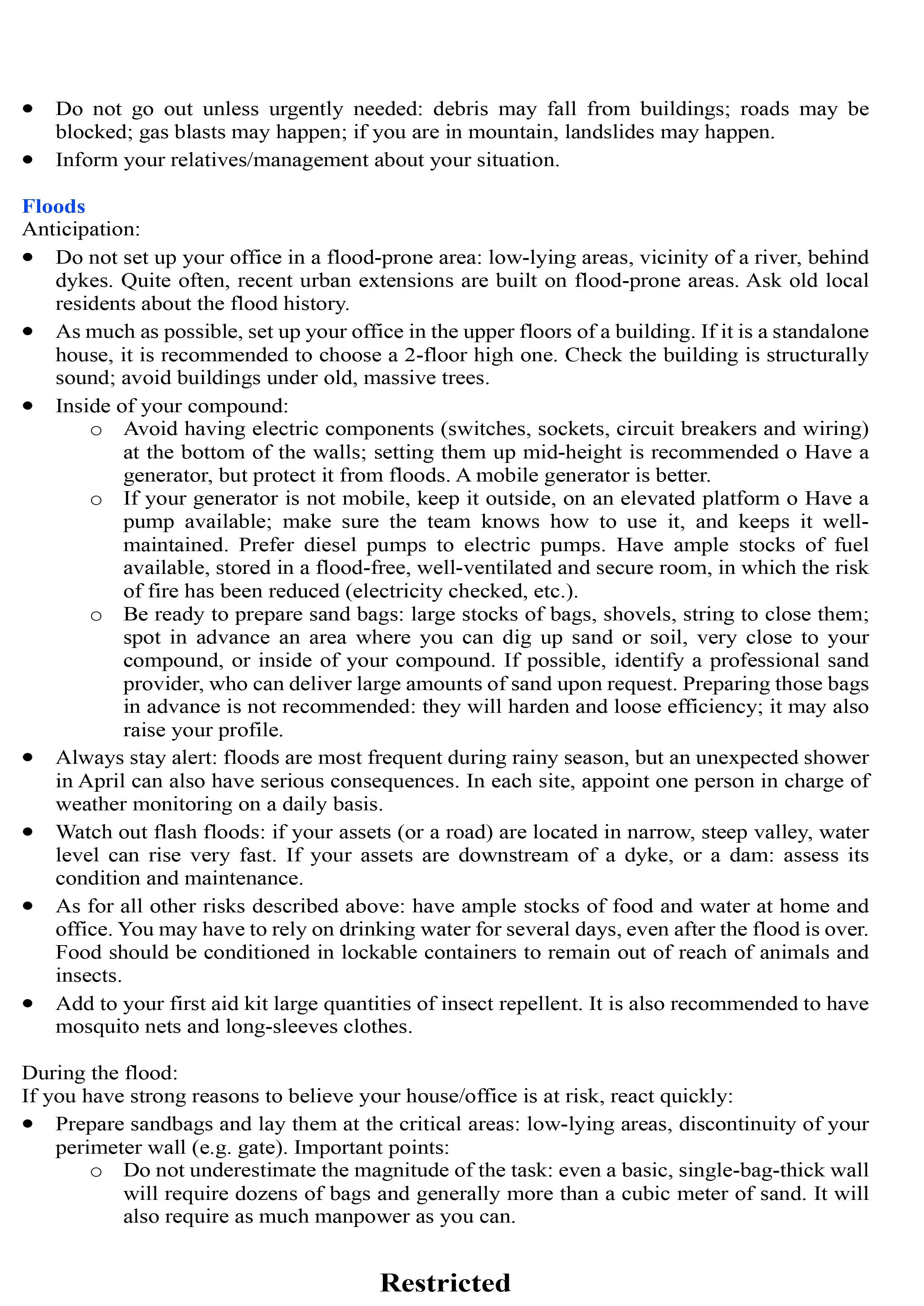 Safety & Security Policy and Procedures