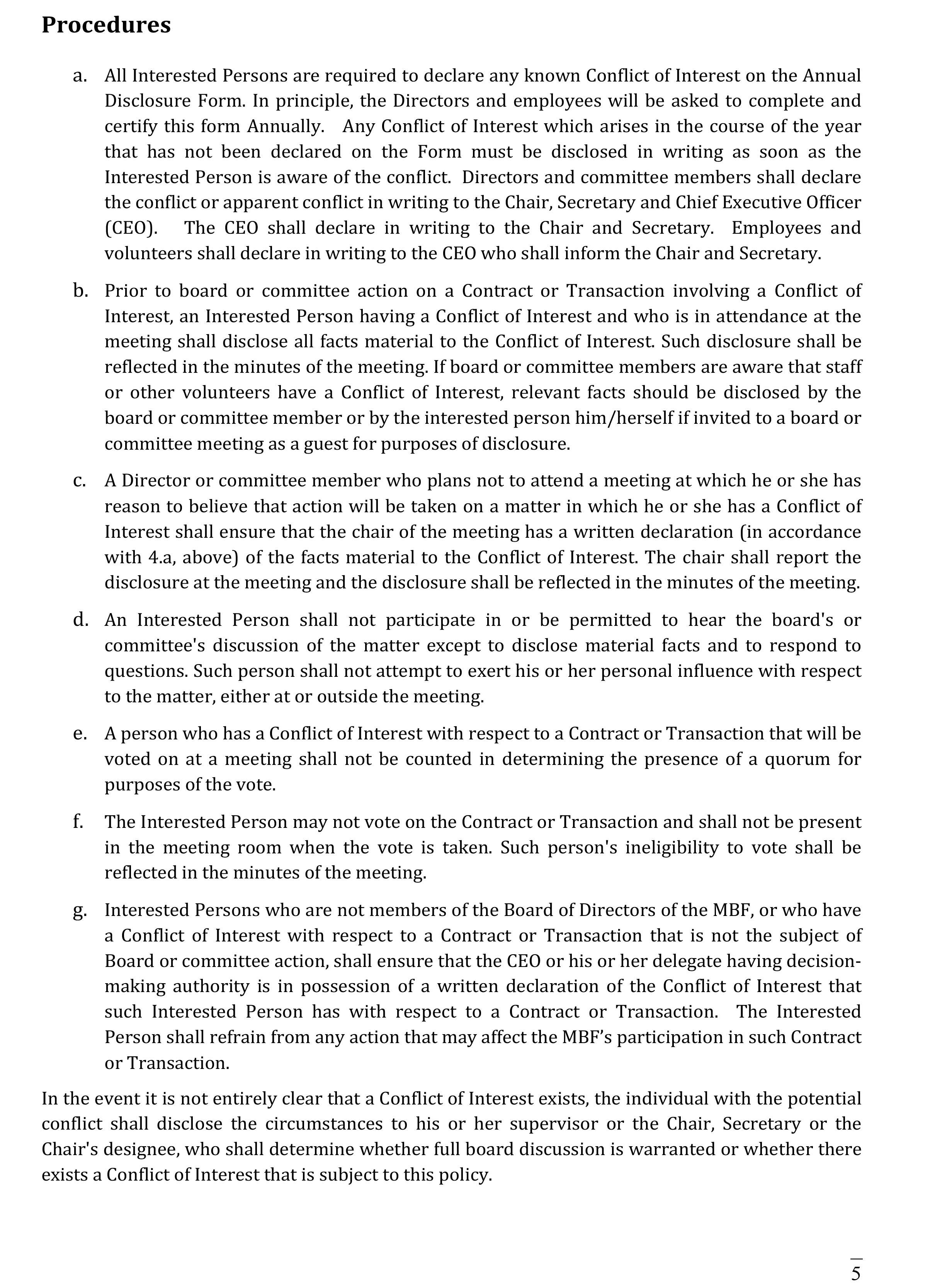 Conflict of Interest Policy