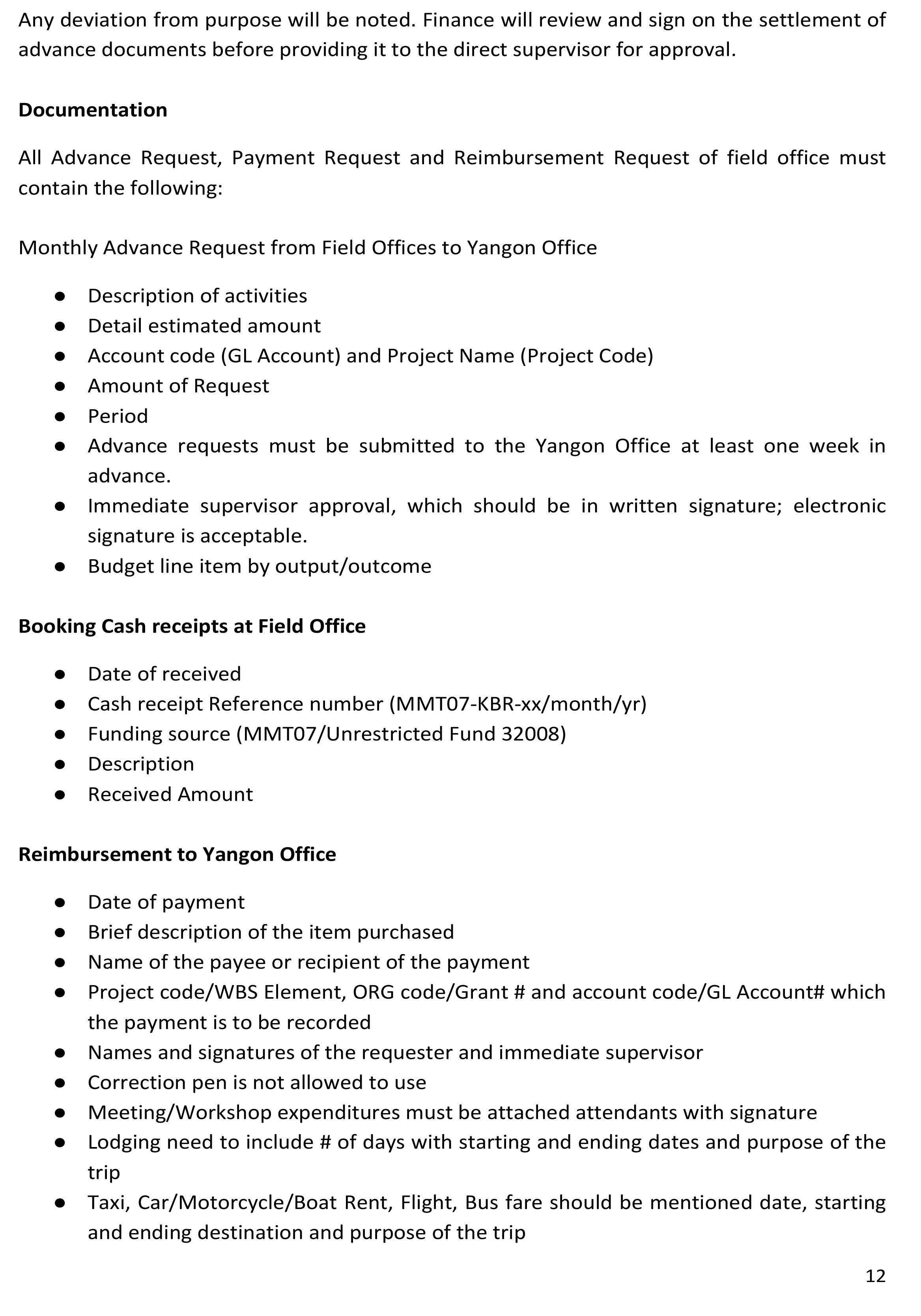 Finance Procedures