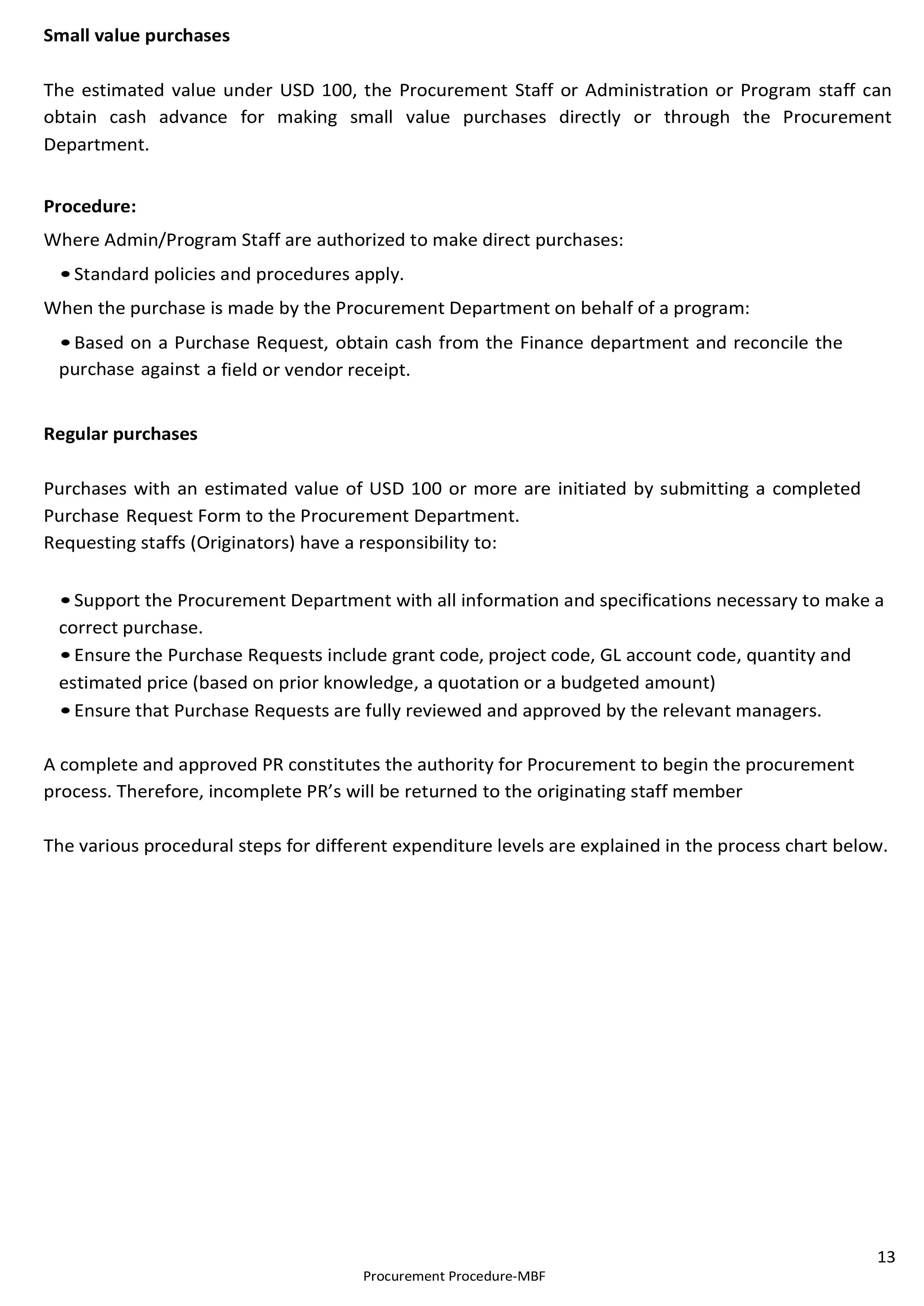 Procurement Procedures