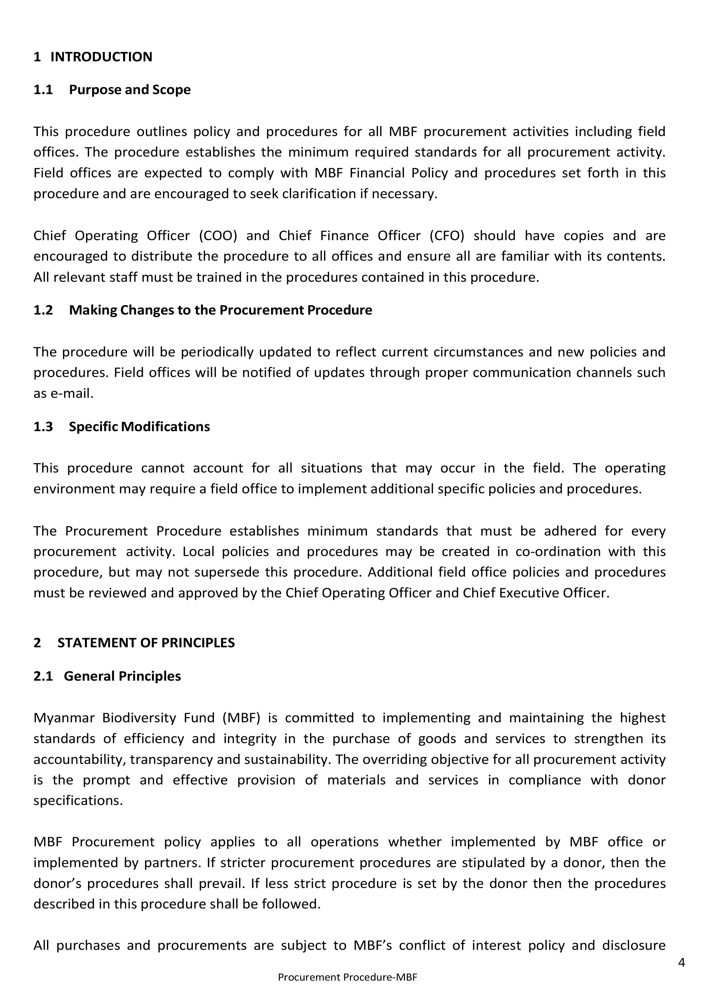 Procurement Procedures