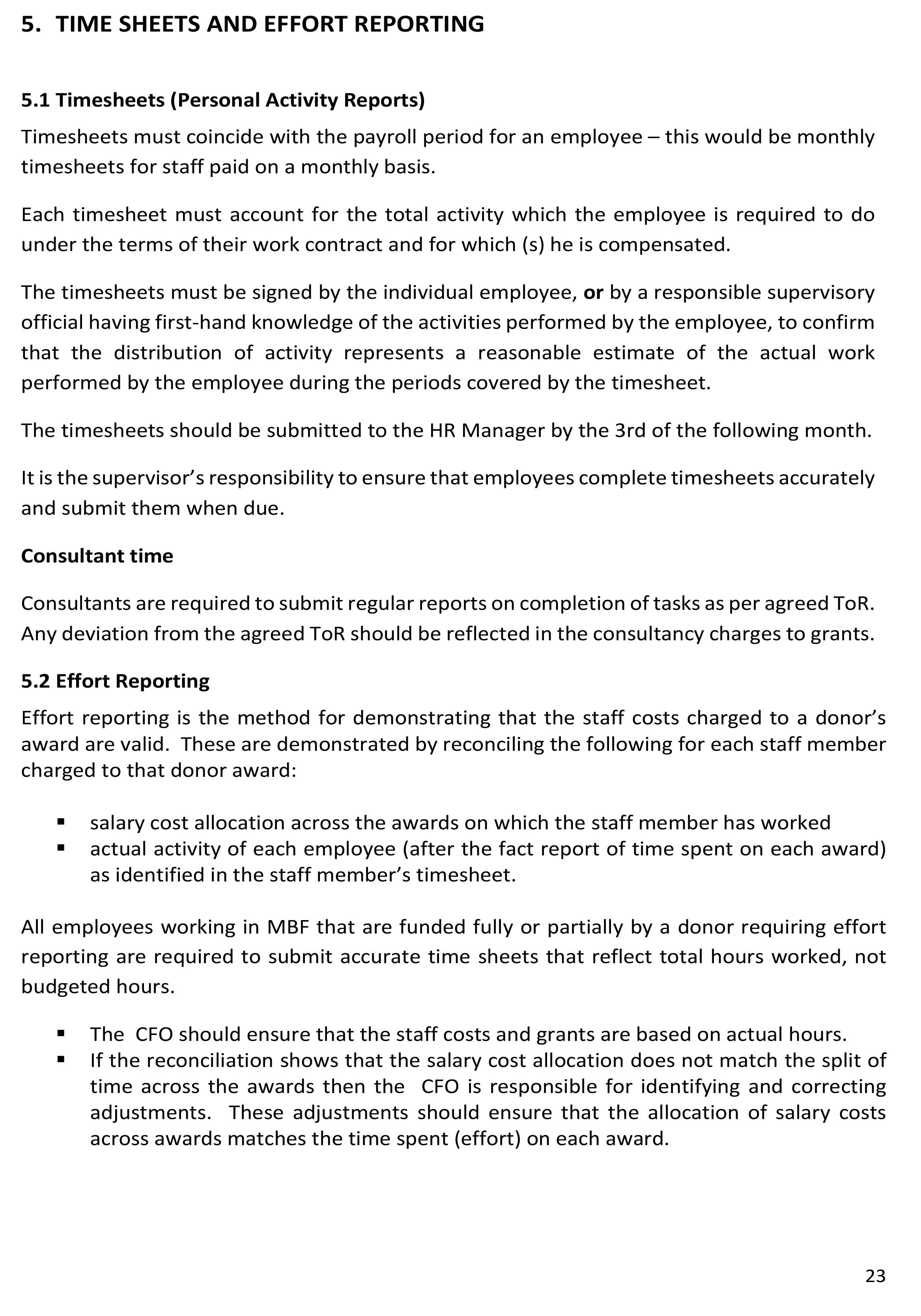 Finance Procedures