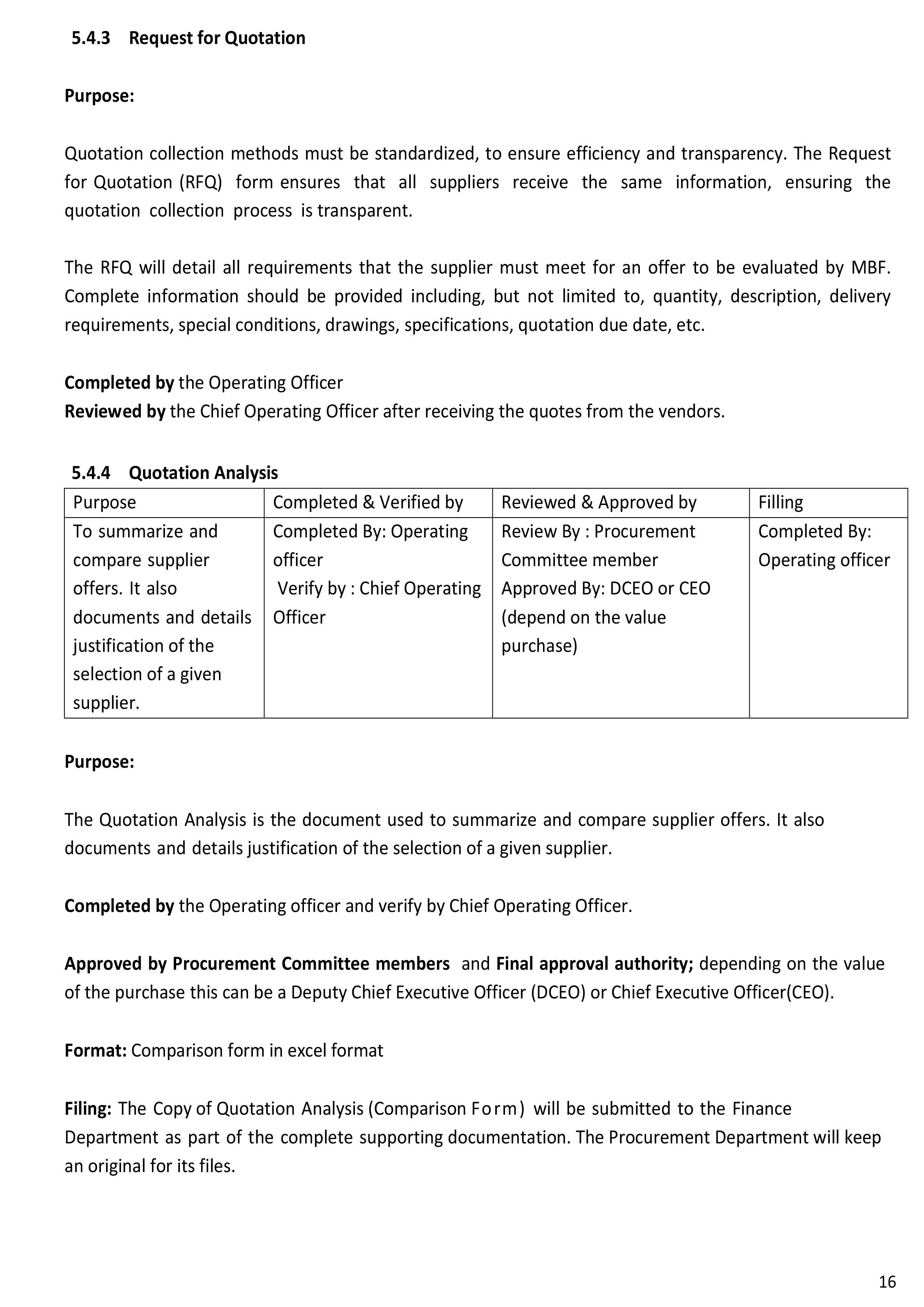 Procurement Procedures
