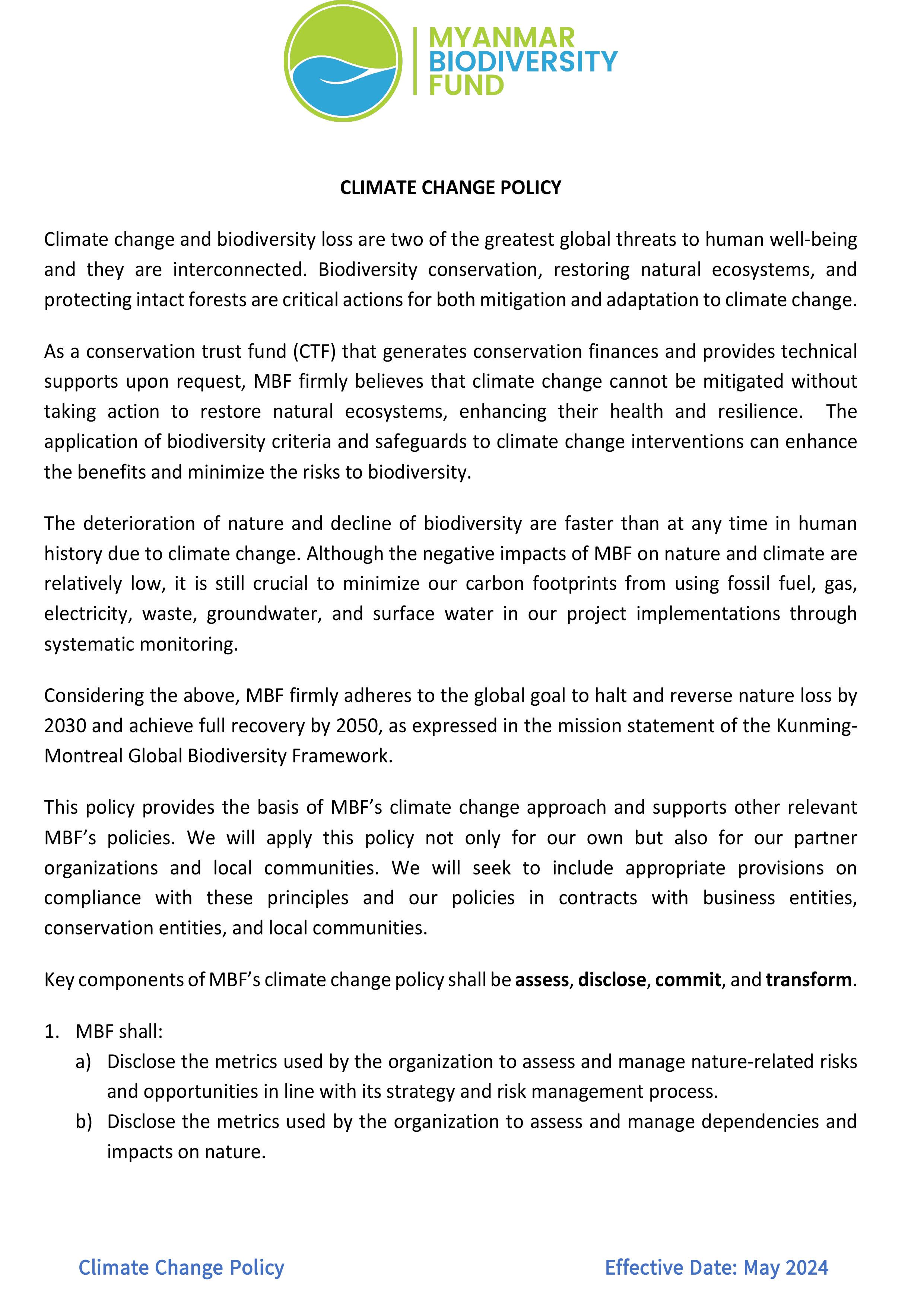 Climate Change Policy - ENG