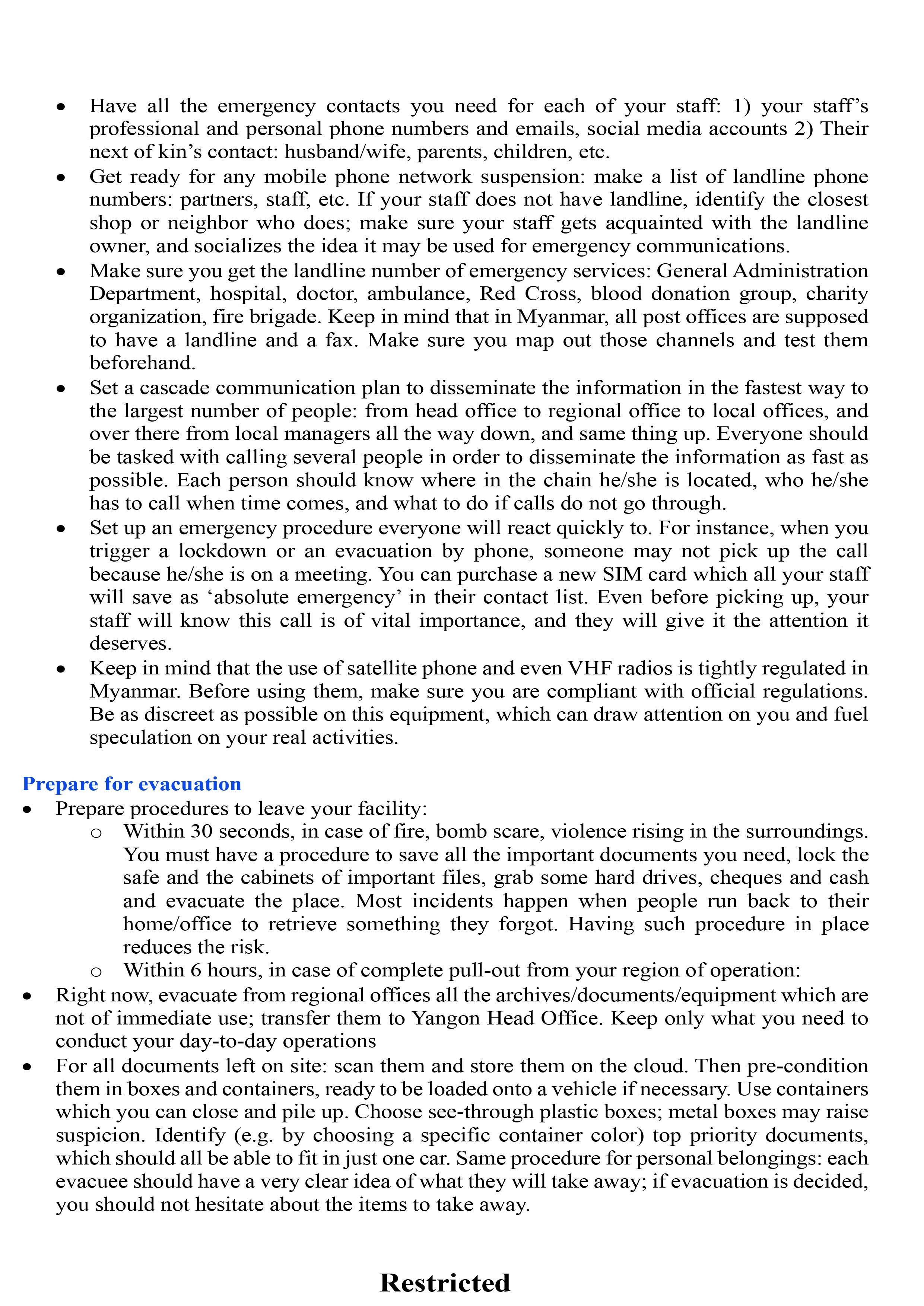 Safety & Security Policy and Procedures