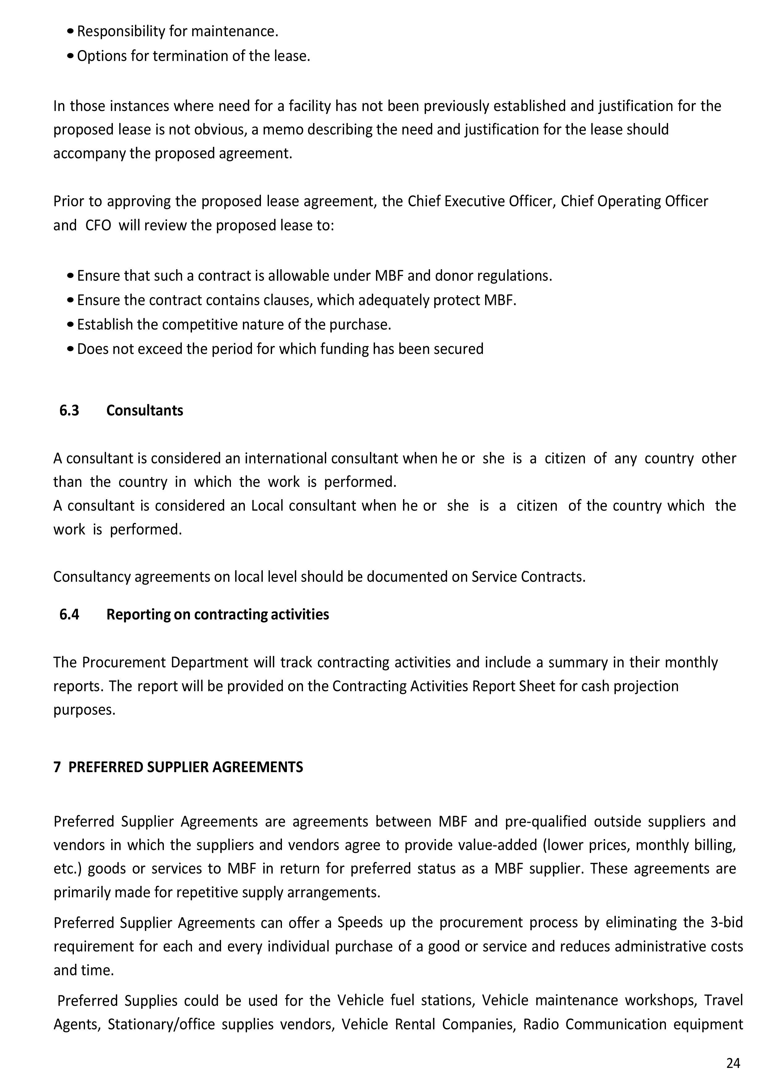Procurement Procedures