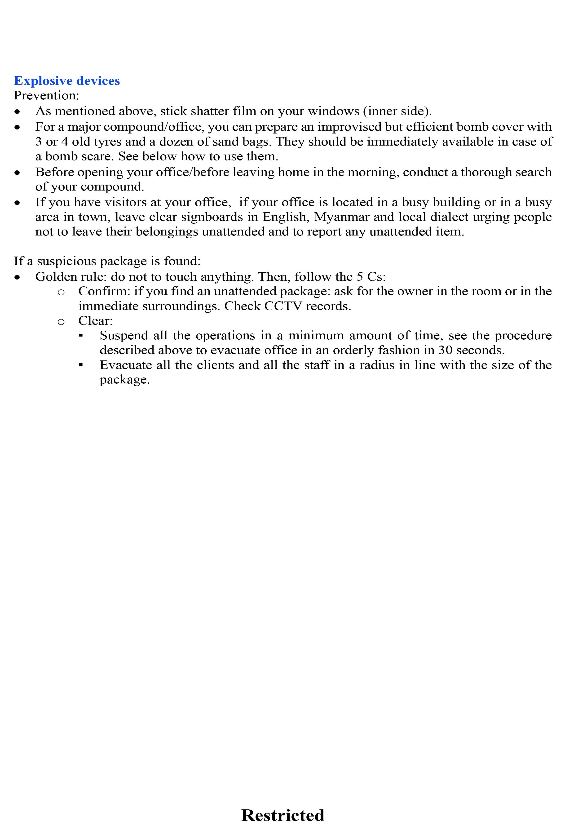 Safety & Security Policy and Procedures