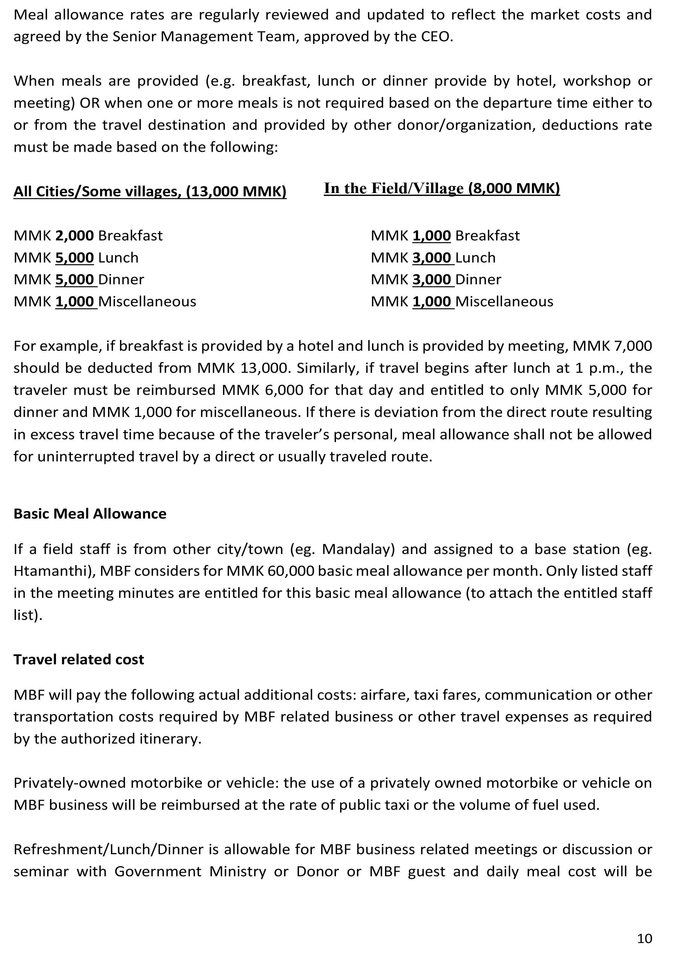 Finance Procedures