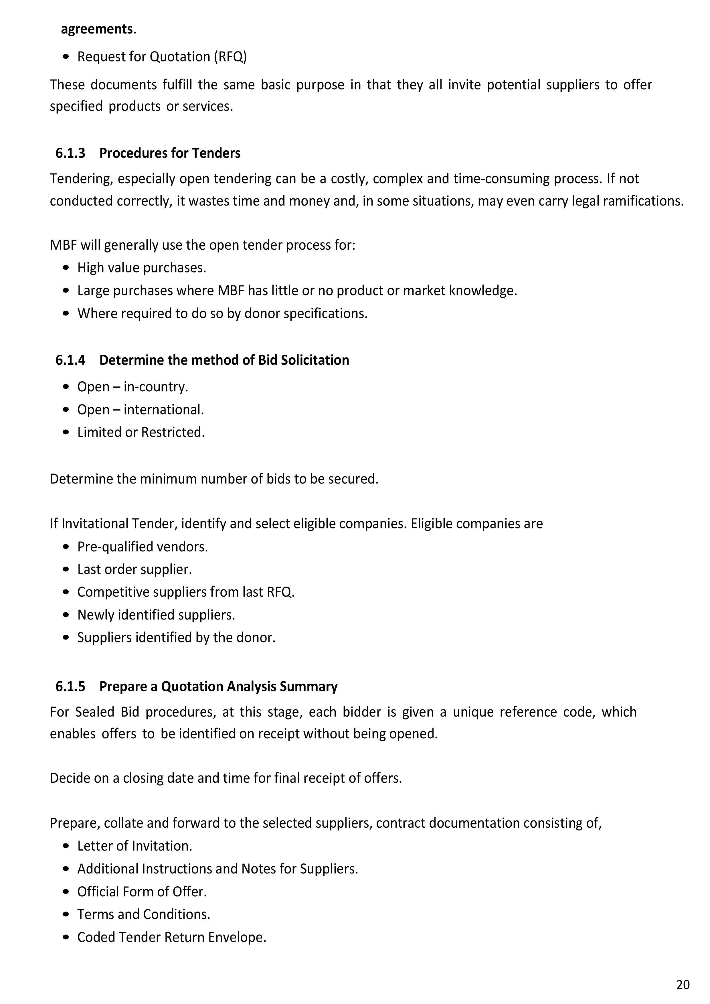 Procurement Procedures
