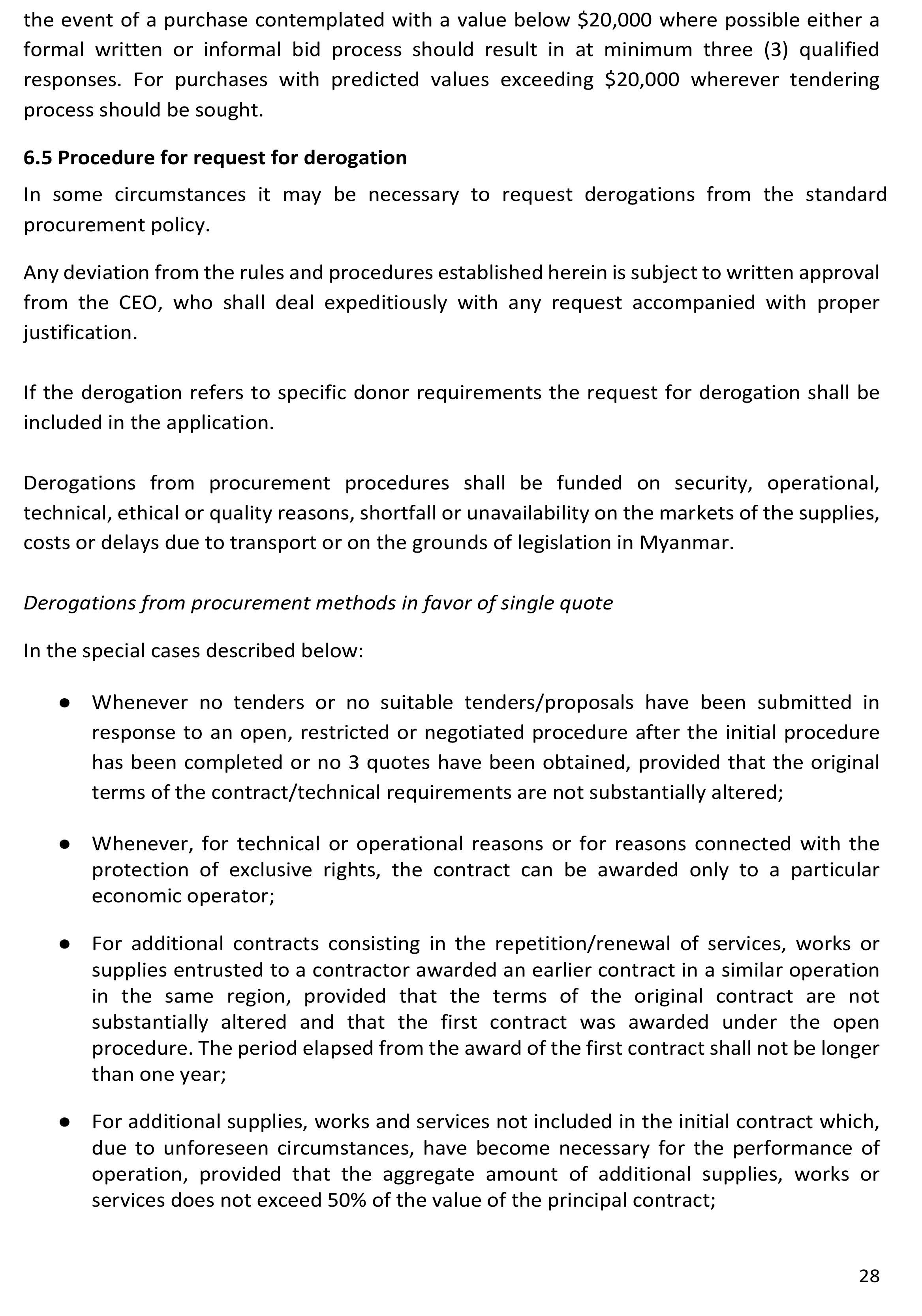 Finance Procedures