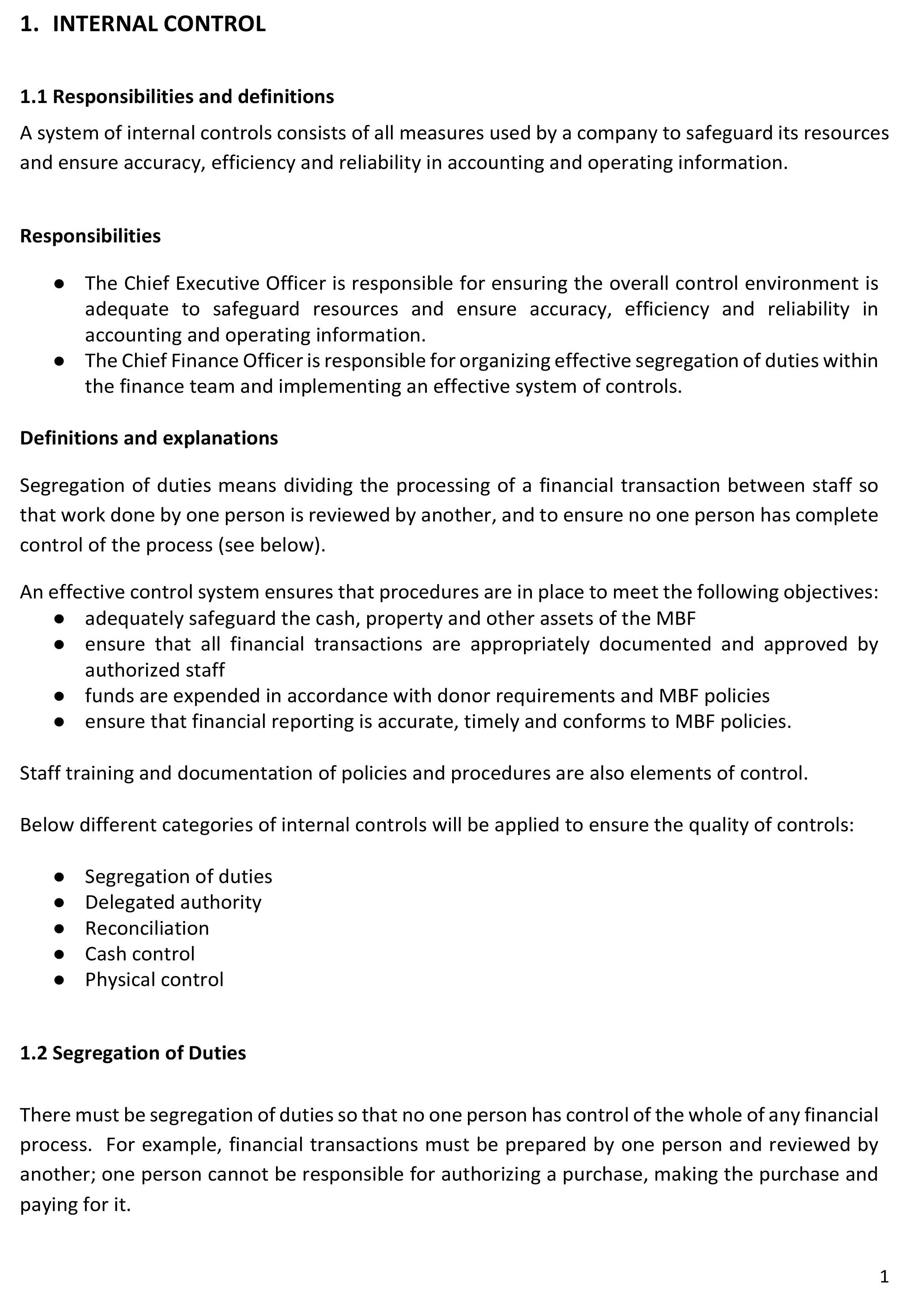 Finance Procedures